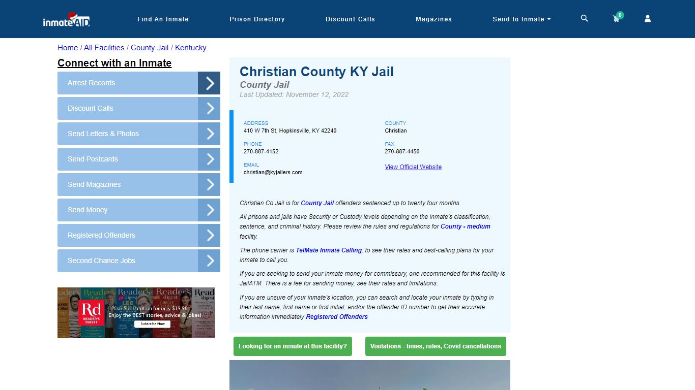 Christian County KY Jail - Inmate Locator - Hopkinsville, KY